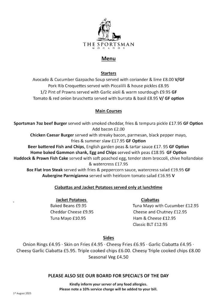 Menu_The Sportsman_Lower Kingswood_image_1