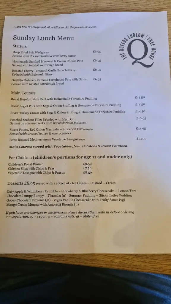Menu_The Queens_Ludlow_image_3
