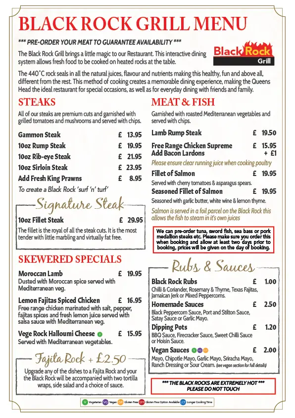 Menu_The Queens Head_Ludgershall_image_1