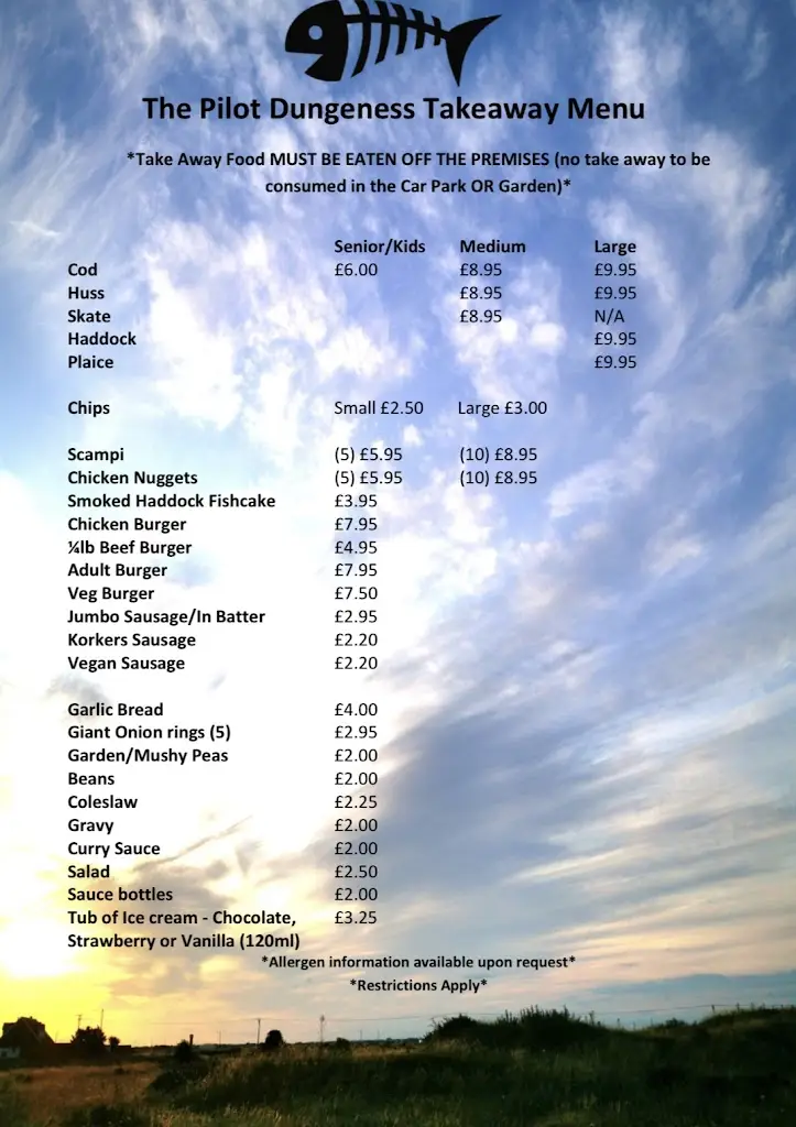 Menu_The Pilot Inn_Lydd_immagine_1