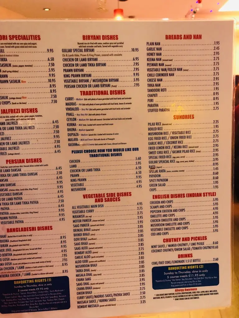 Menu_The Guljar Tandoori_Lydd_image_2