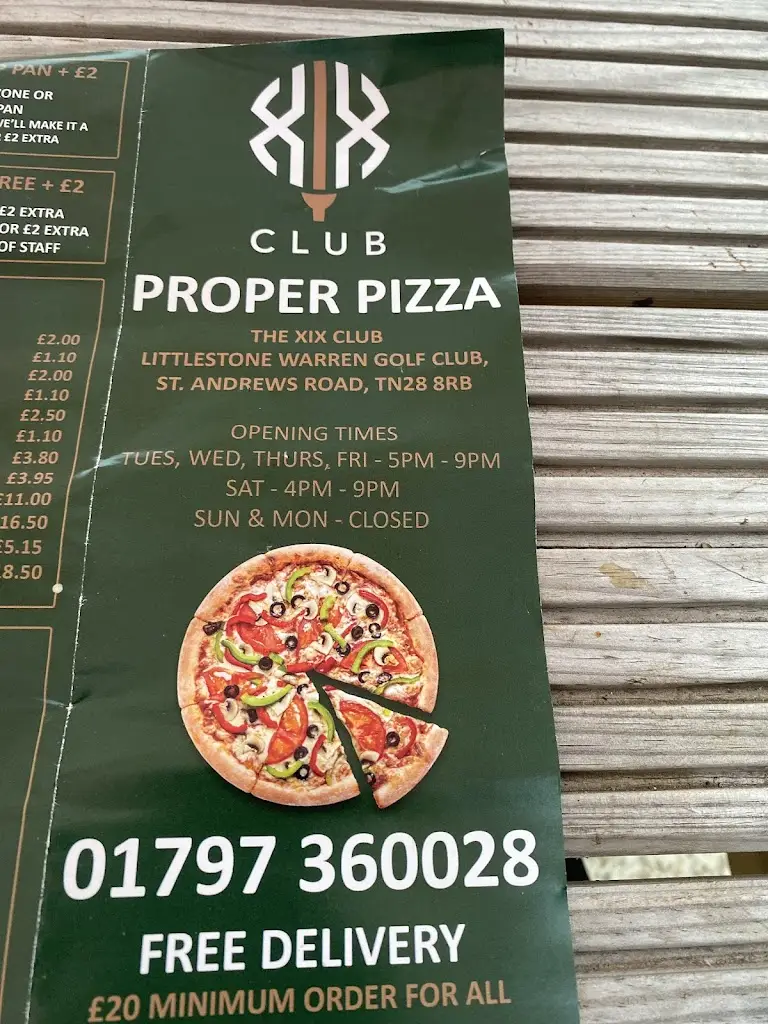 Menu_XIX Club_Lydd_image_1