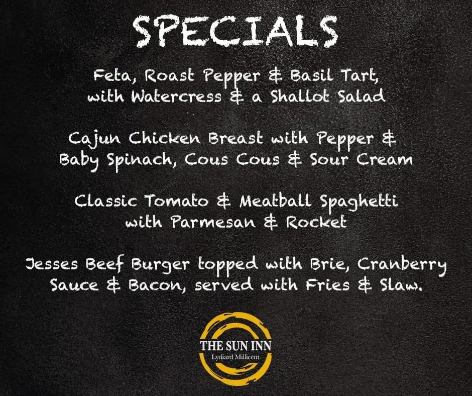 Menu_The Sun Inn_Lydiard Millicent_image_1