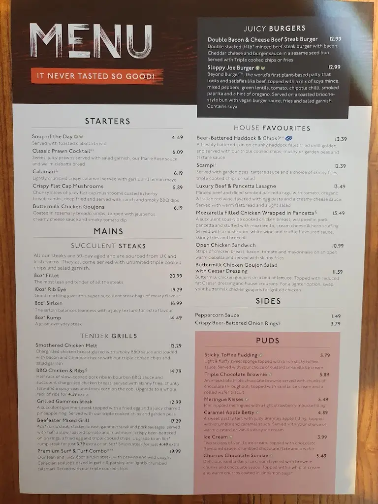 Menu_The Lydiard Beefeater_Lydiard Millicent_image_1