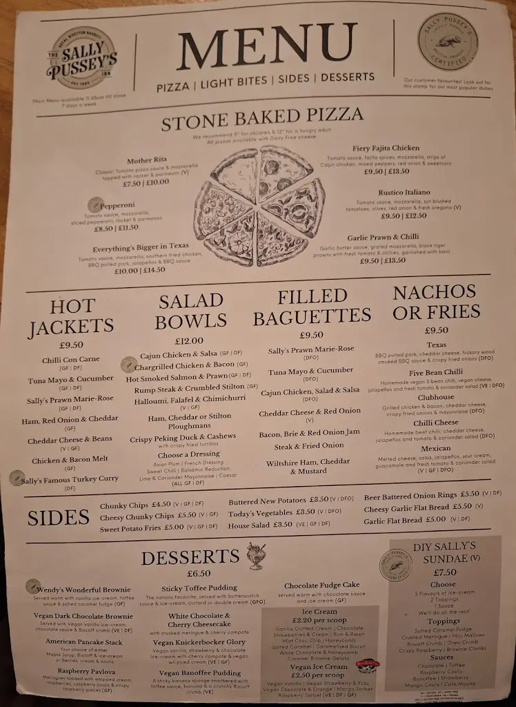 Menu_The Sally Pussey's Inn_Lydiard Millicent_immagine_2