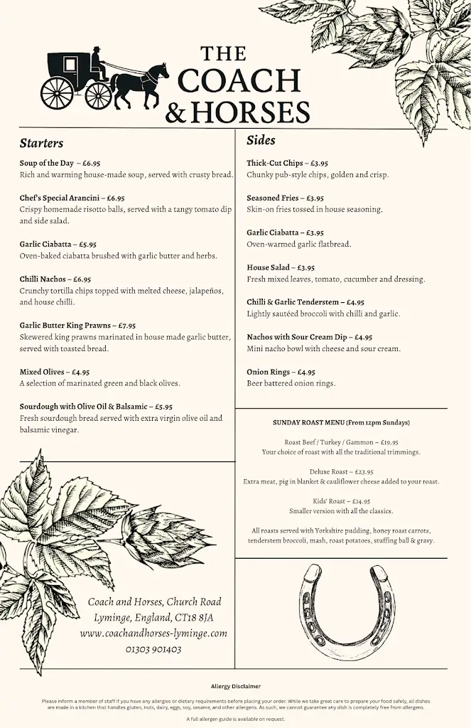 Menu_Coach & Horses_Lyminge_image_1