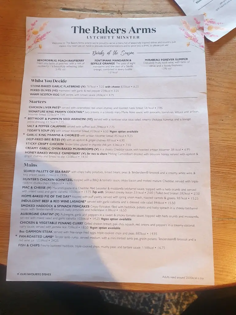 Menu_The Baker's Arms_Lytchett Matravers_image_2