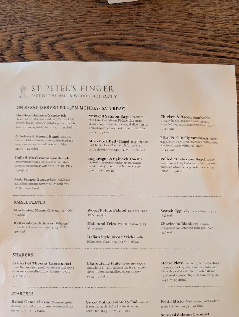Menu_St Peters Finger_Lytchett Matravers_image_1
