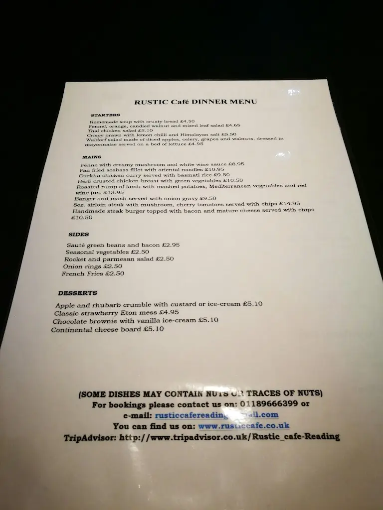 Menu_Rustic Cafe_Lower Earley_image_2