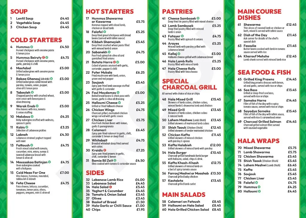 Menü_Hala Lebanese_Lower Earley_Bild_1