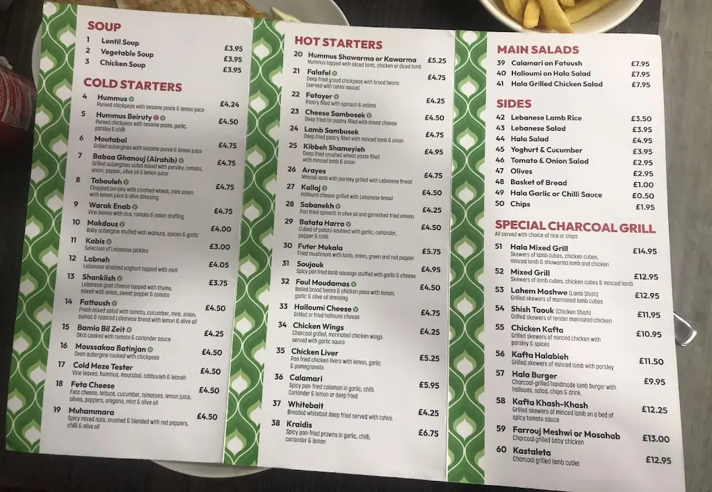 Menü_Hala Lebanese_Lower Earley_Bild_4