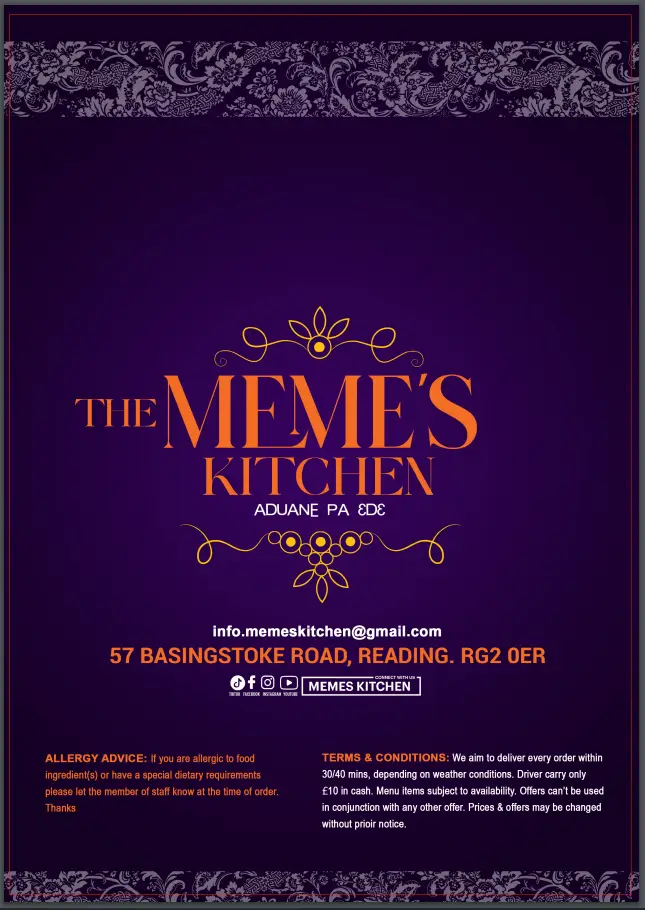 Menu_The Meme's Kitchen_Lower Earley_image_2