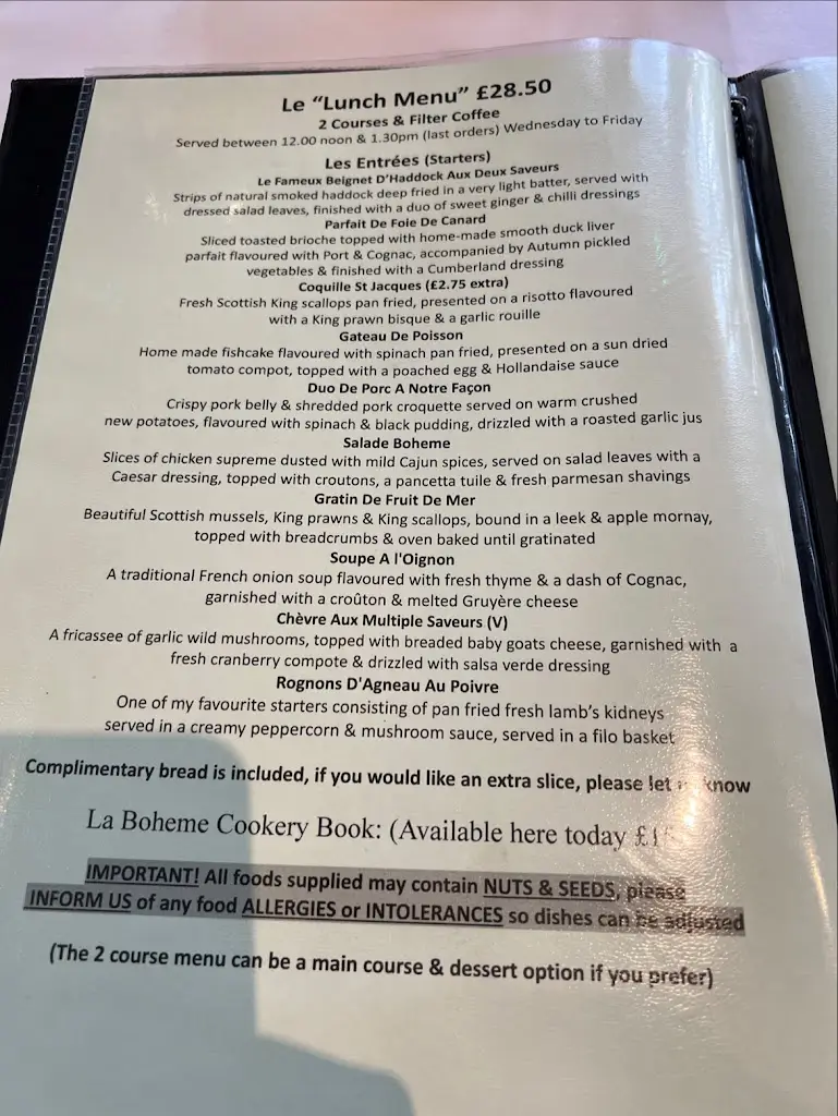 Menu_La Boheme_Lymm_image_1