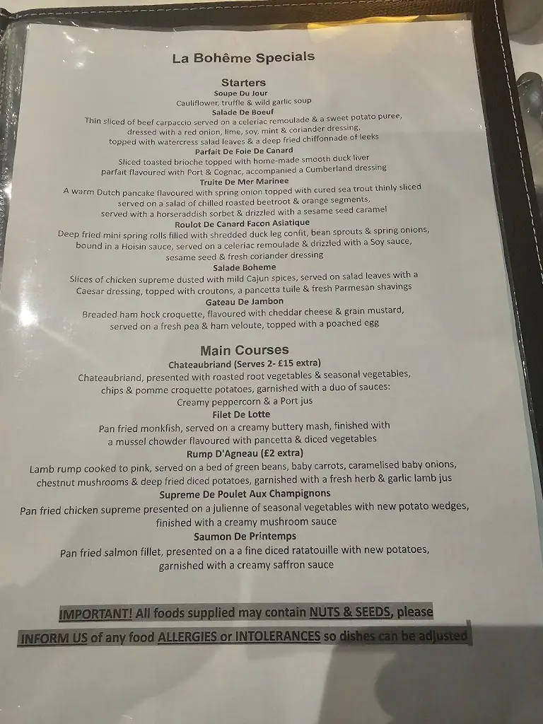 Menu_La Boheme_Lymm_image_3