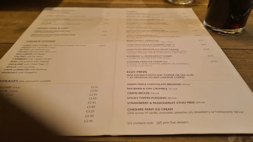 Menu_The Green Dragon_Lymm_image_1