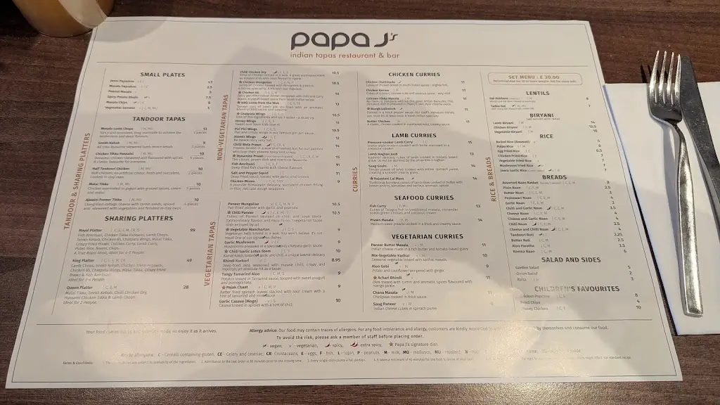 Menu_Papa J's Indian Tapas Restaurant_Luton_image_4