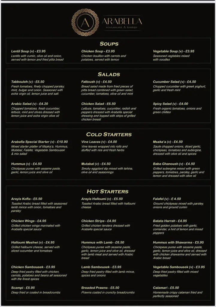 Menu_Arabella Lounge_Luton_image_1