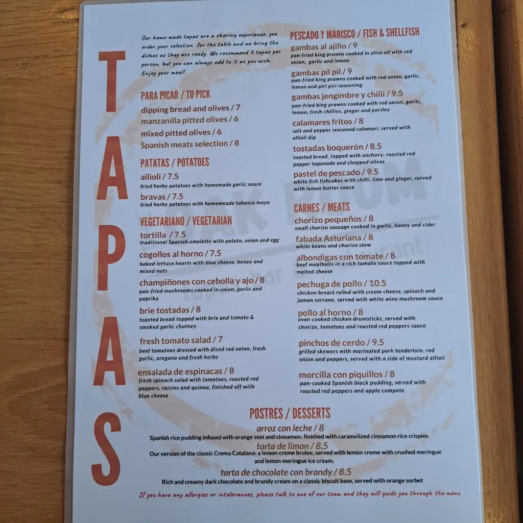 Menu_The Oak Room_Lynton_image_1