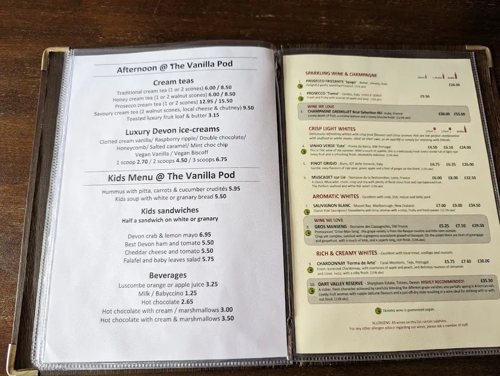 Menu_The Vanilla Pod_Lynton_image_1