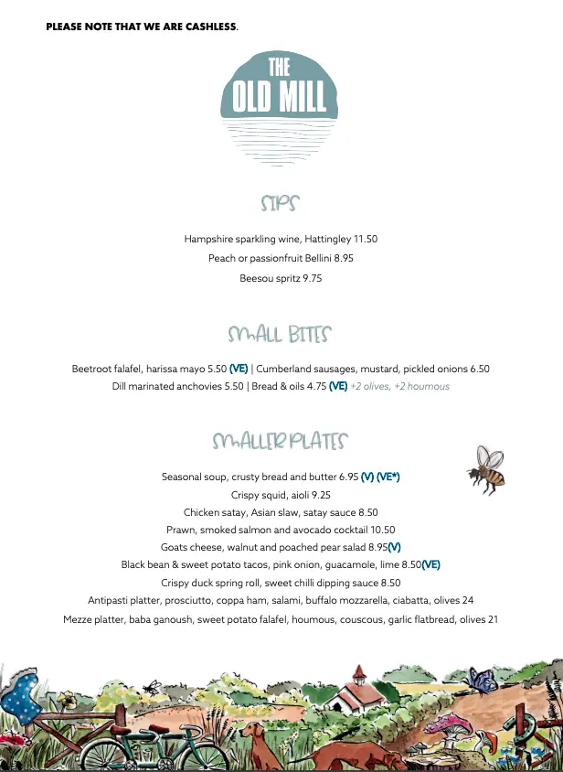 Menu_Old Mill Pub & Dining_Lymington_image_1