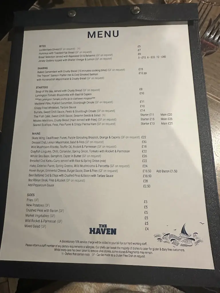Menu_The Haven Bar & Restaurant_Lymington_image_3