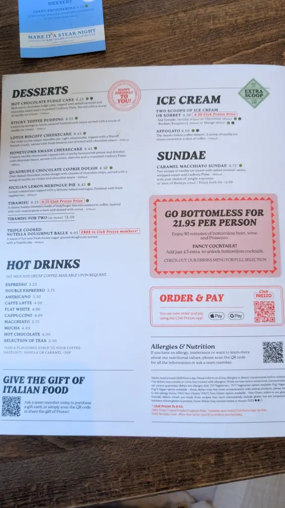 Menu_Prezzo Italian Restaurant Lymington_Lymington_immagine_3