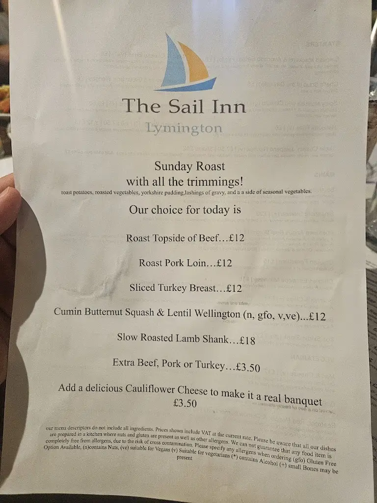 Menu_The Sail Inn_Lymington_image_2