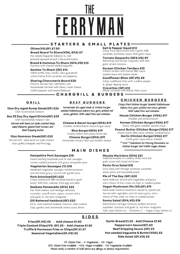 Menu_The Ferryman Restaurant & Bar_Lymington_image_1
