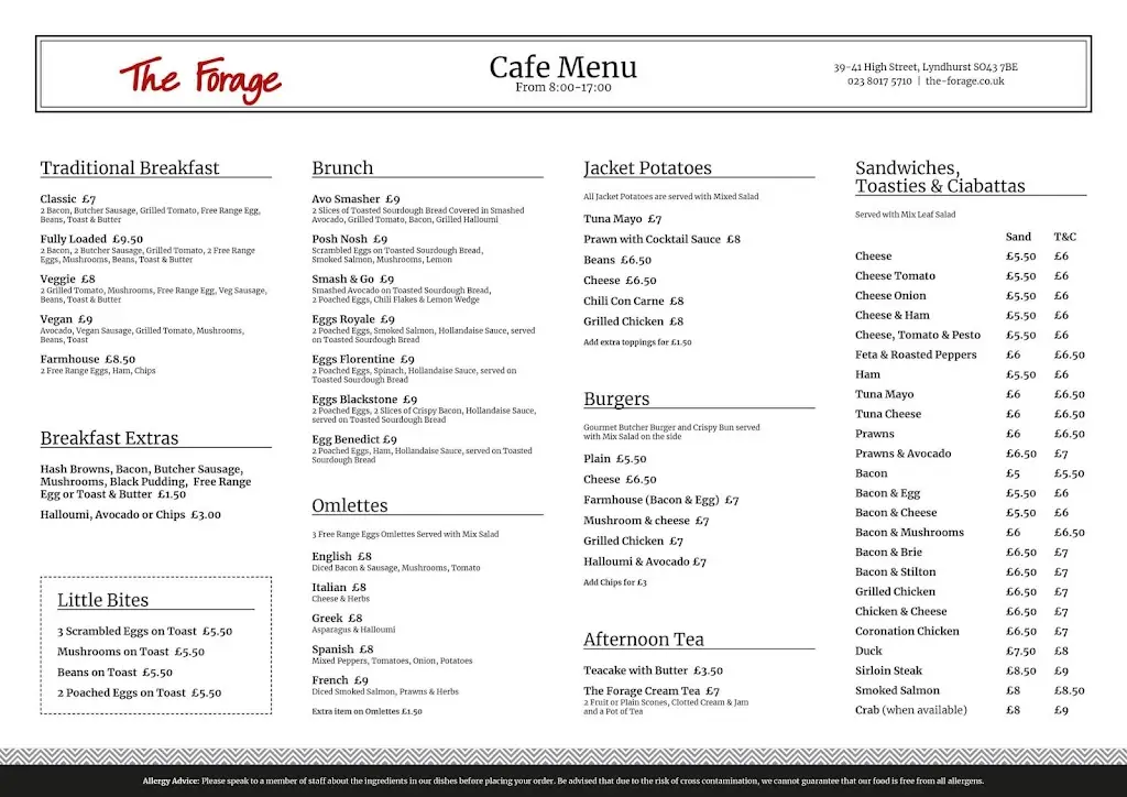 Menu_The Forage_Lyndhurst_image_1