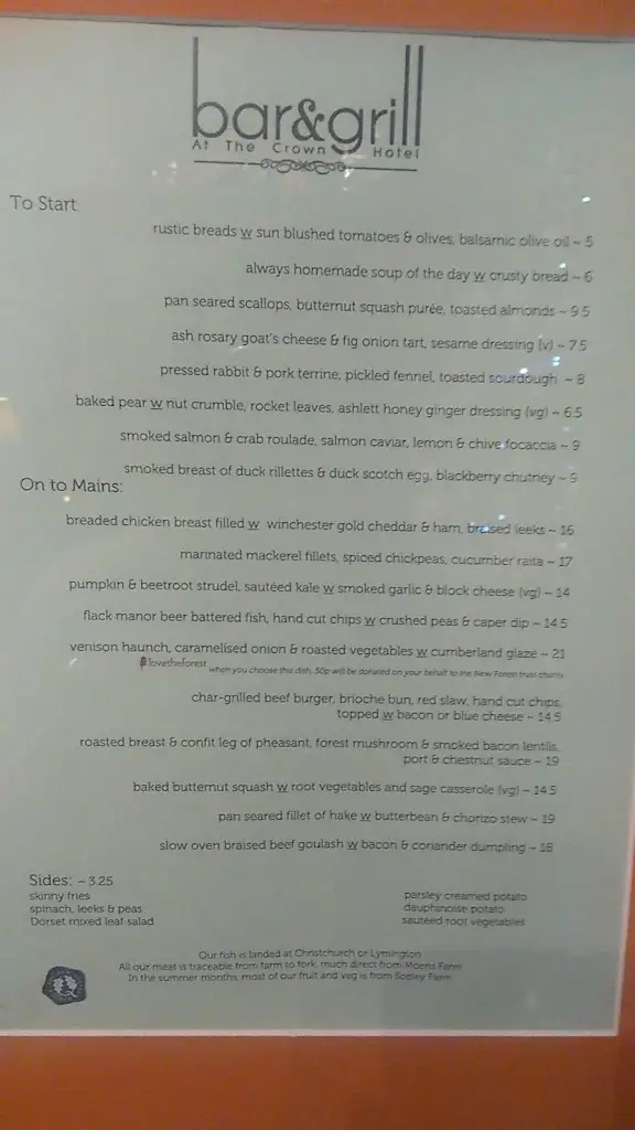 Menu_The Crown Hotel Bar & Grill_Lyndhurst_image_2