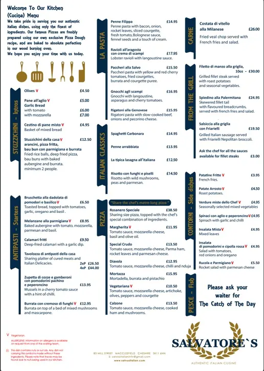 Menu_Salvatore's Restaurant_Macclesfield_image_1