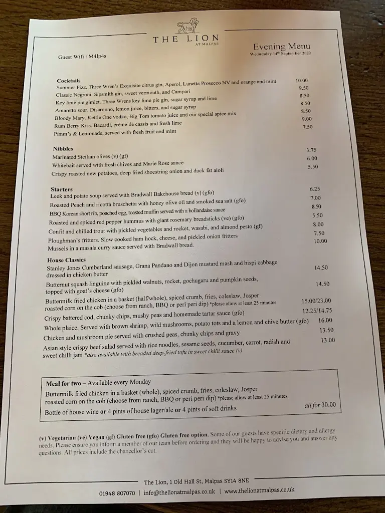 Menu_The Lion at Malpas_Malpas_image_1