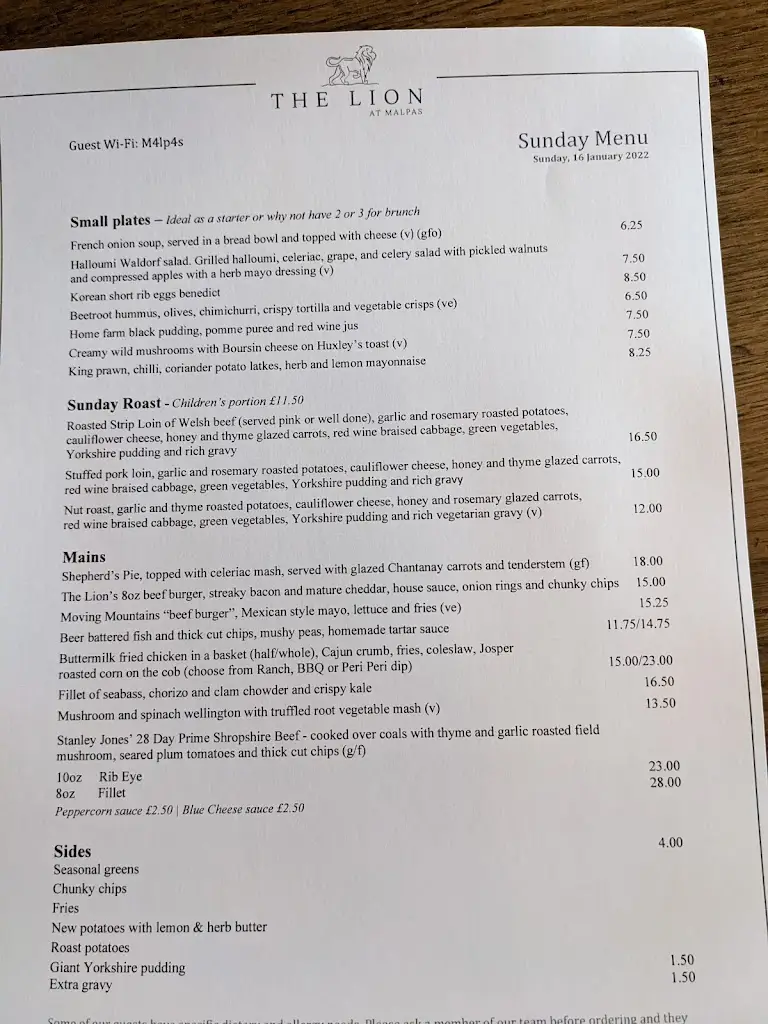 Menu_The Lion at Malpas_Malpas_image_3