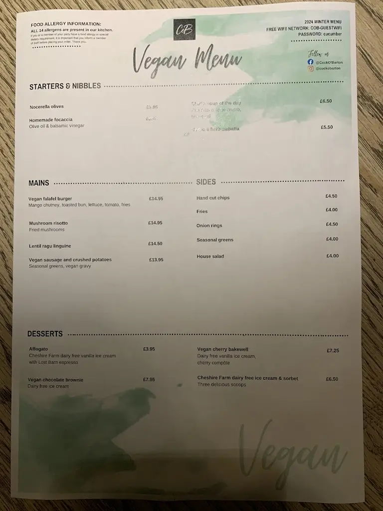 Menu_The Cock O'Barton, Bar, Restaurant, Hotel, Wedding Venue_Malpas_image_4