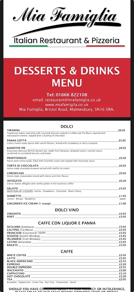 Menu_Mia Famiglia Italian restaurant_Malmesbury_image_2