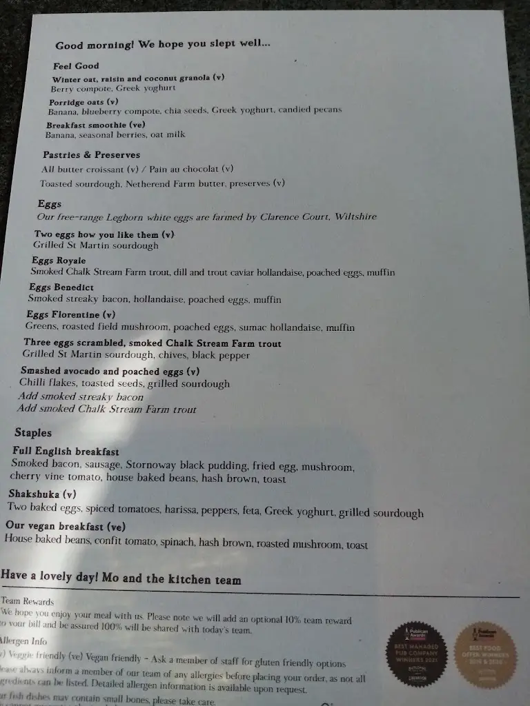 Menu_The Horse & Groom, Charlton_Malmesbury_image_3