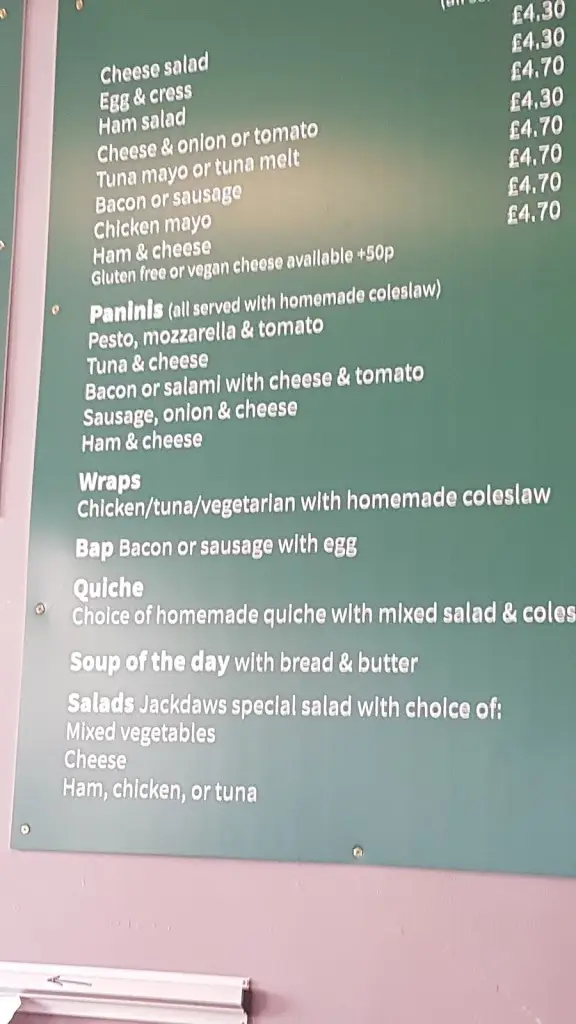 Menu_Jackdaws Coffee House_Malmesbury_image_1
