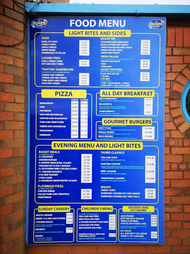 Menu_The Dunes complex_Mablethorpe_immagine_1