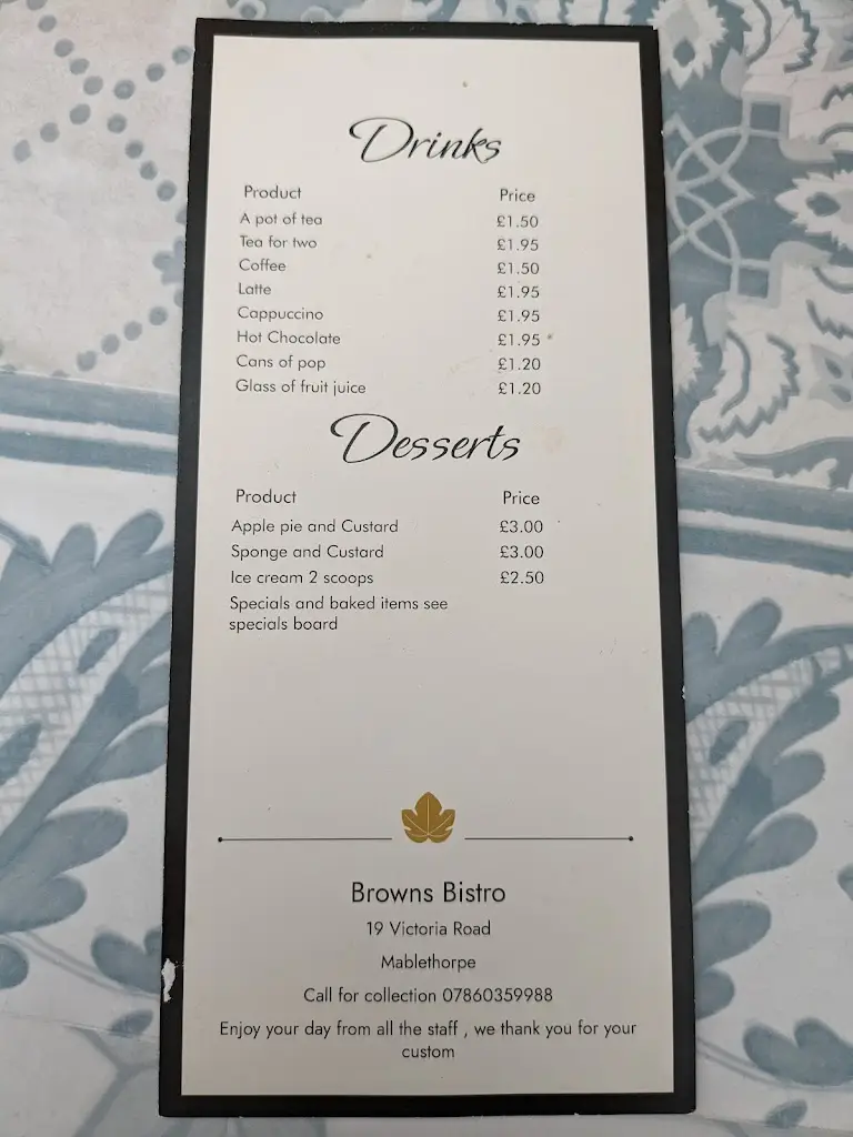 Menu_Brown's café_Mablethorpe_image_3