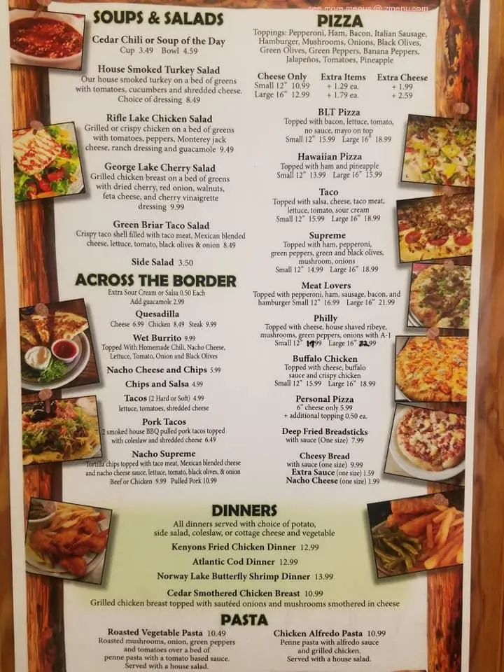 Menu_Cedars Bar And Restaurant_Mablethorpe_image_1