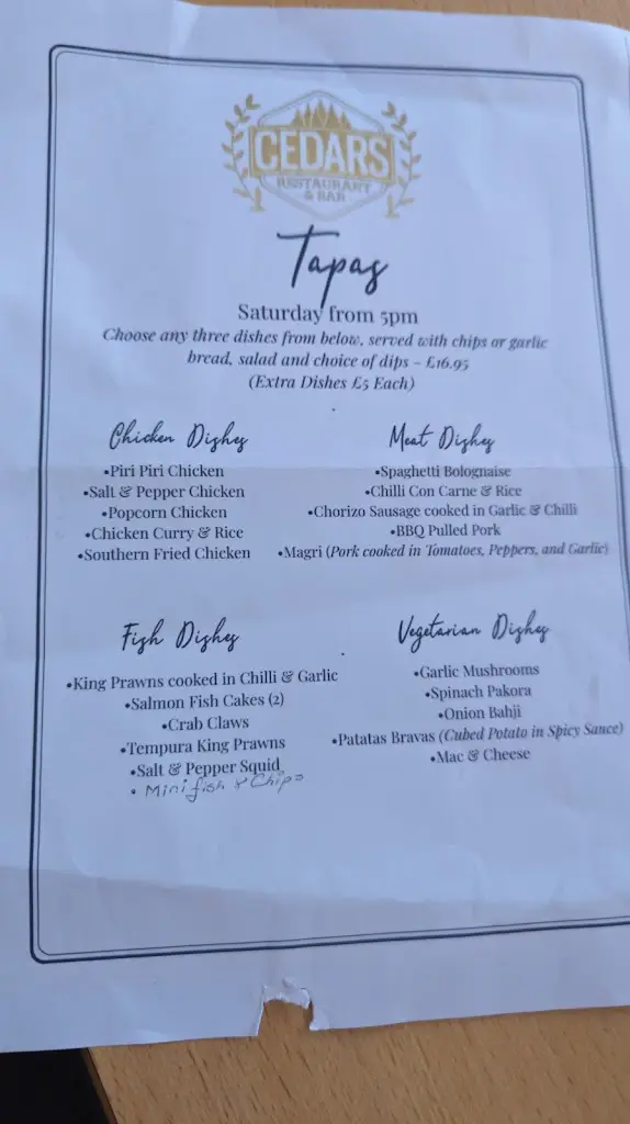 Menu_Cedars Bar And Restaurant_Mablethorpe_image_3