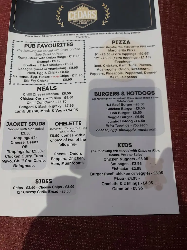 Menu_Cedars Bar And Restaurant_Mablethorpe_image_4