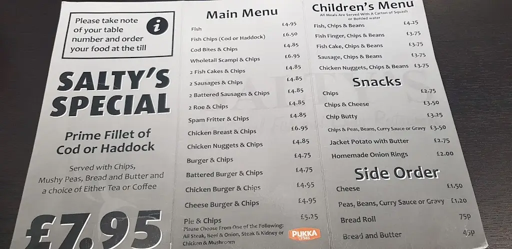 Menu_Salty's Mablethorpe Fish and Chip take away and restaurant_Mablethorpe_image_2