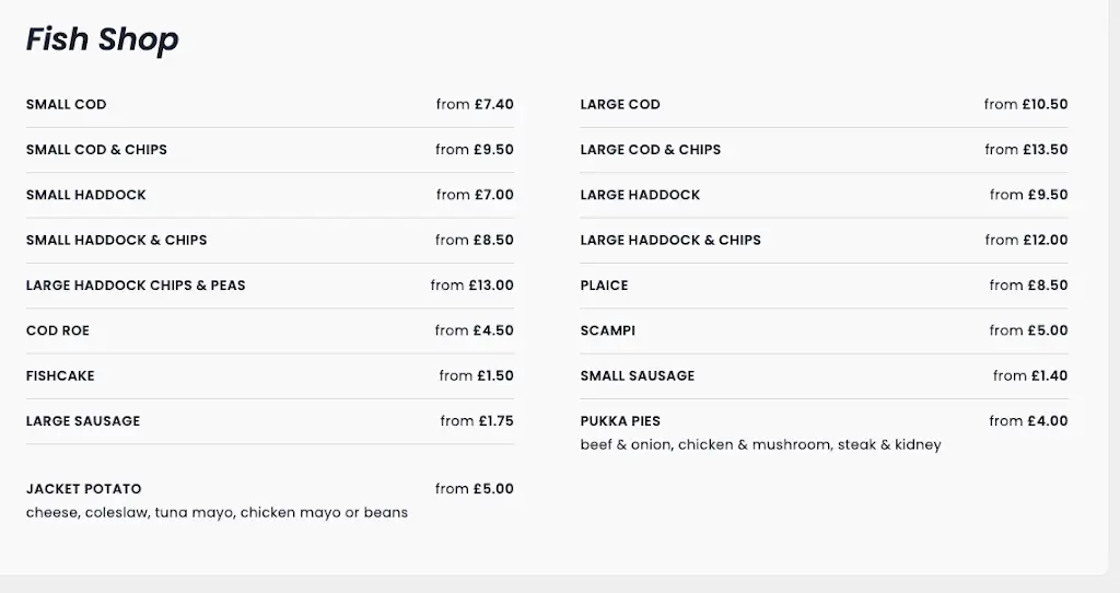 Menu_St Anne's Fish & Chips Restaurant_Mablethorpe_immagine_2