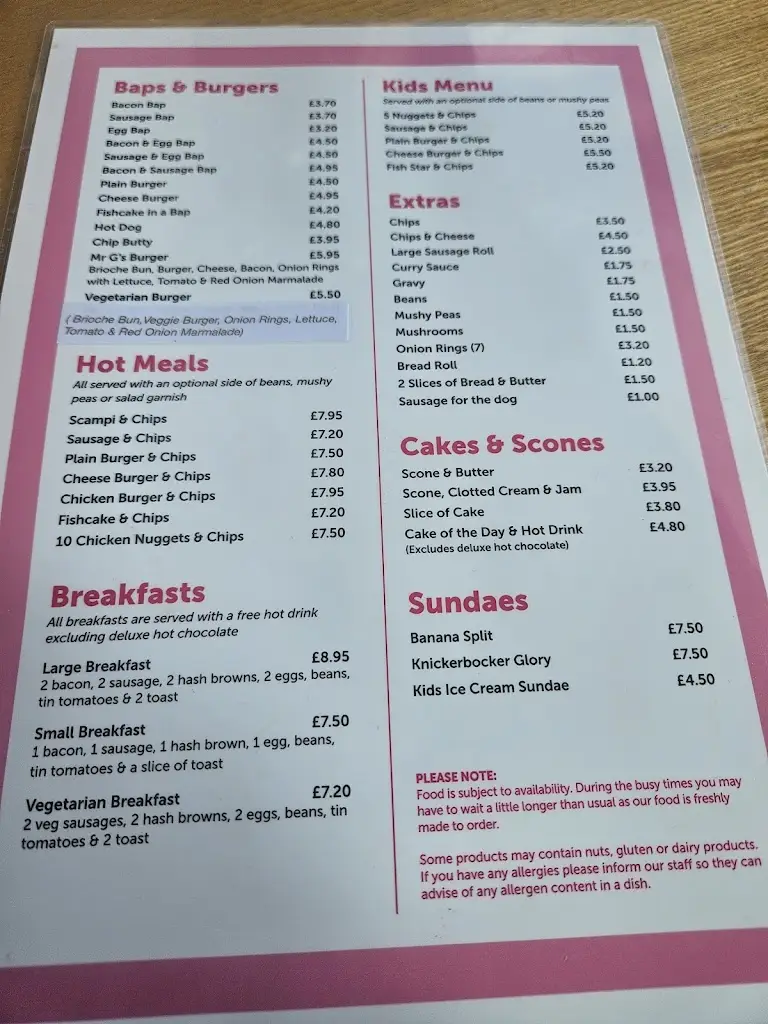 Menu_Mr G's Beach Café_Mablethorpe_image_2