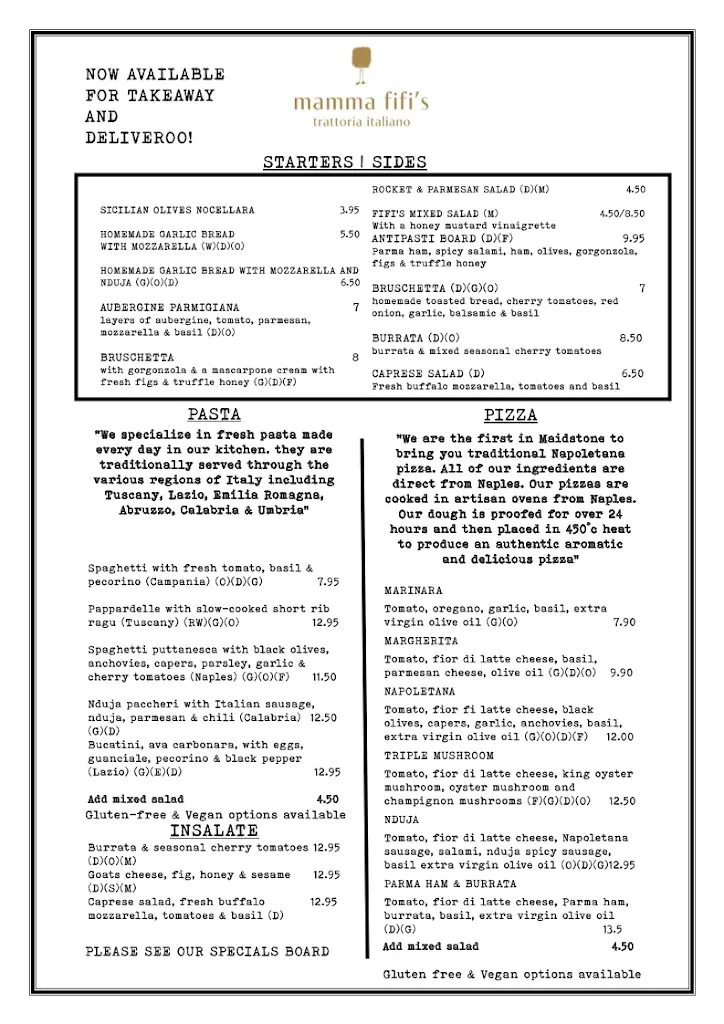 Menu_FiFi's Italian_Maidstone_image_2