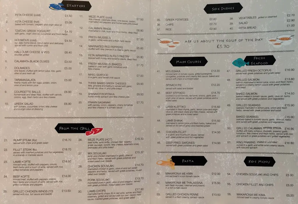 Menu_Greek Taverna Artemis_Maidstone_image_1