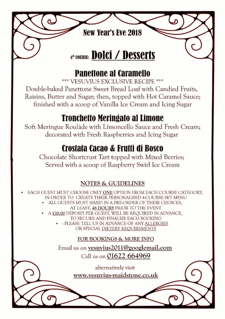 Menu_Vesuvius Restaurant_Maidstone_image_3