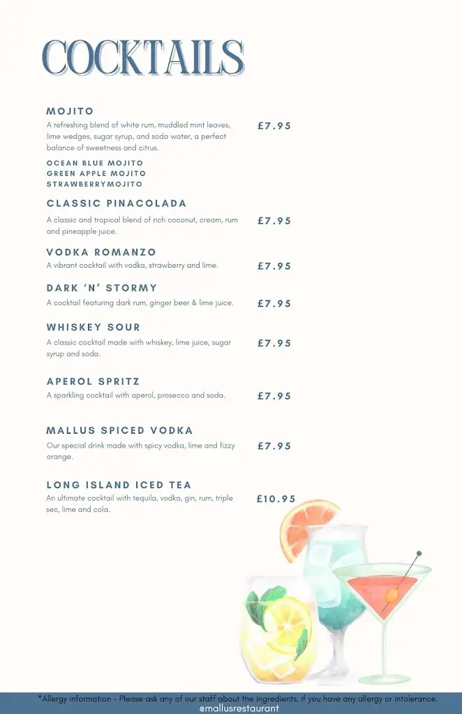 Menu_Mallus Restaurant_Maidstone_image_3