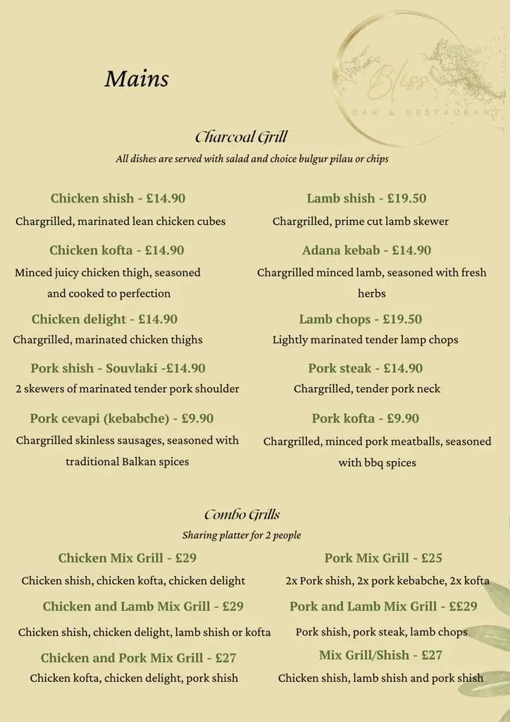 Menu_Bliss bar&restaurant_Maidstone_image_1